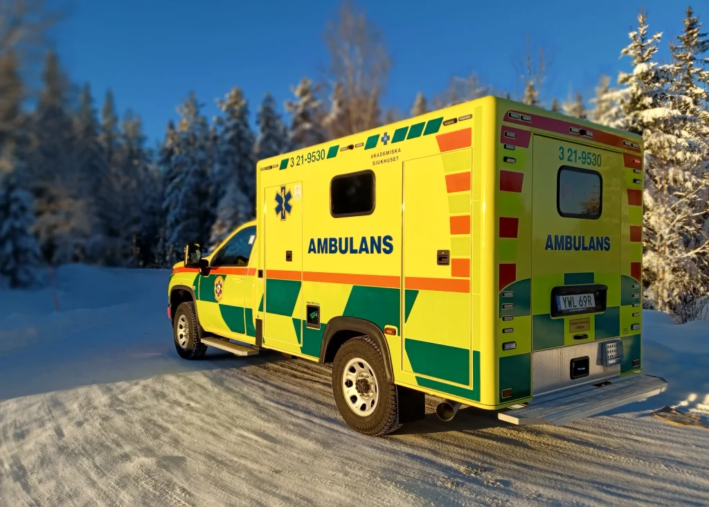 Chevrolet Ambulans 909 på vinterväg